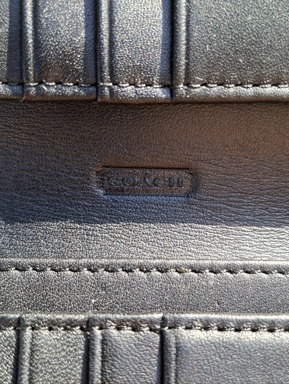 Coach Madison Black/White Exotic Python Embossed Leather Long Wallet #F50898
